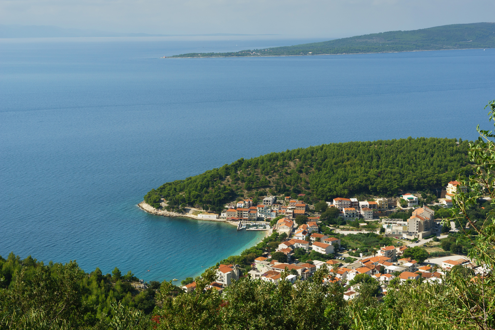 Aerial view of Drvenik Veli island