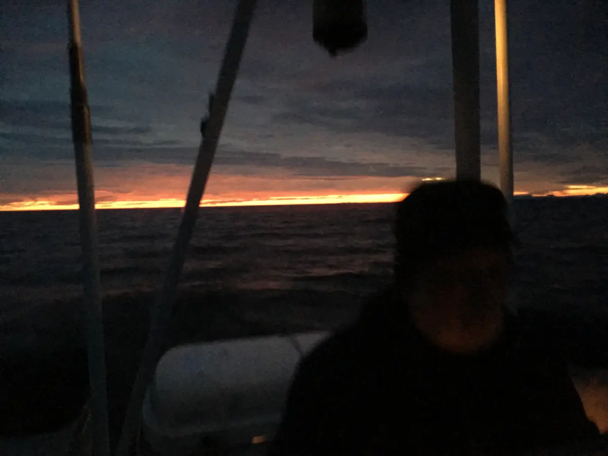 Crew on night watch on return leg from Norway