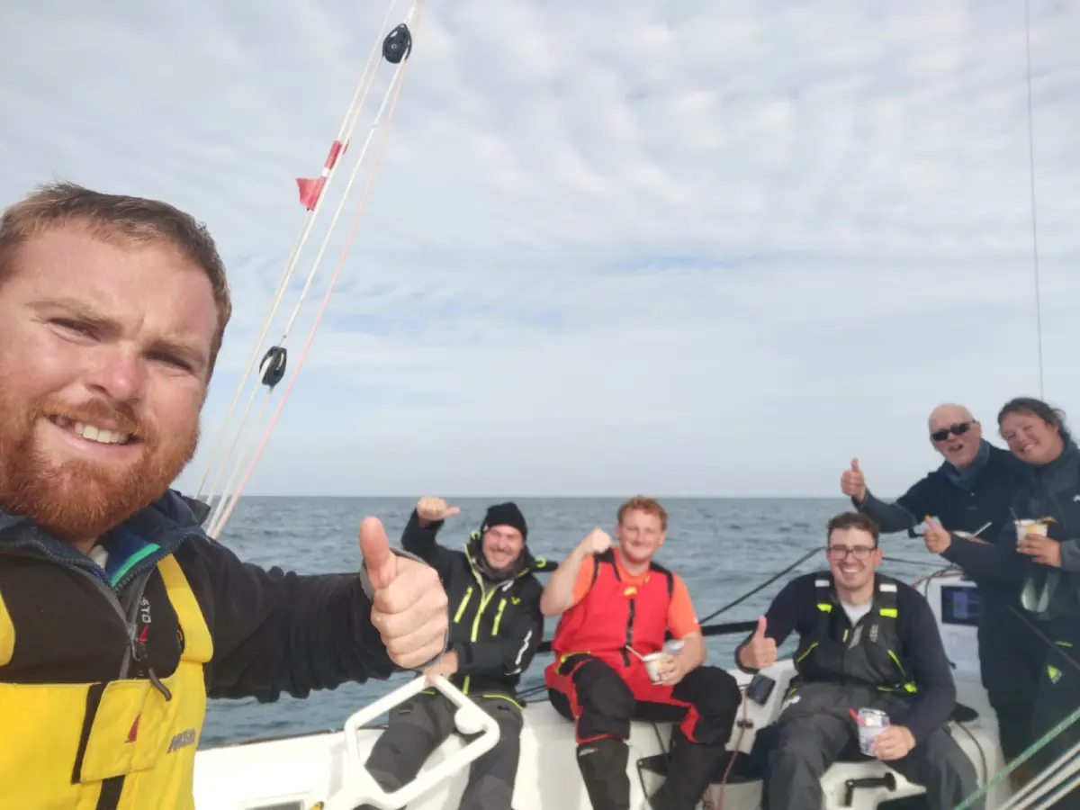 A tired but happy RORC crew